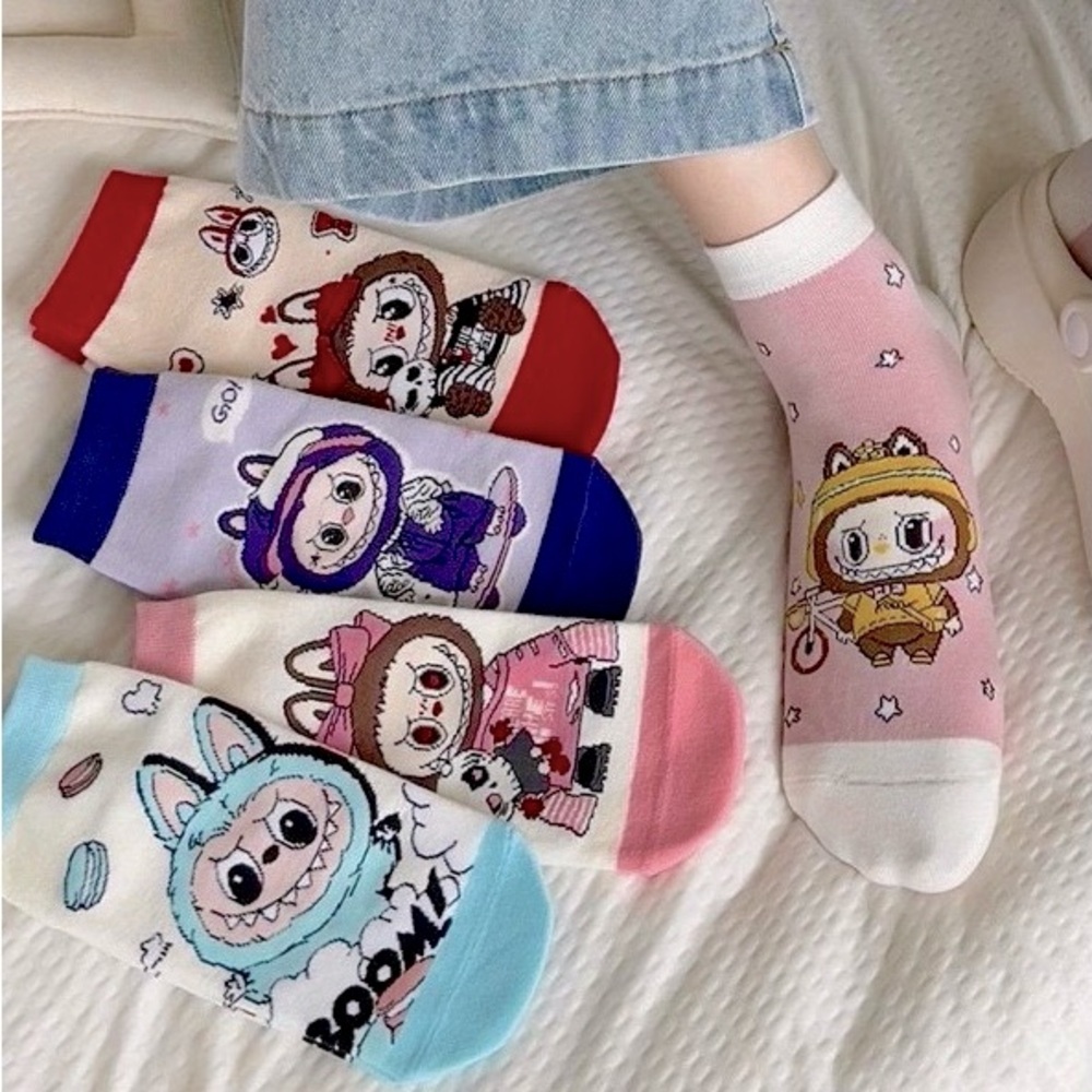 Labubu Socks and Charm Set - Light Blue - Picture 4 of 5